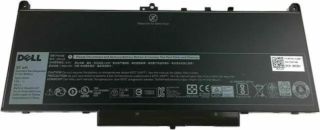 Alt view image 7 of 13 - New Dell Latitude E7470 E7270 4-cell 55Wh OEM Original Laptop Battery J60J5