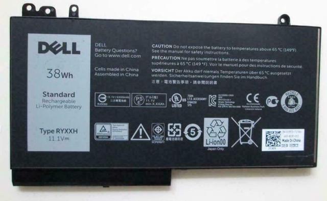 Alt view image 6 of 14 - Dell Latitude E5450 E5550 E5250 3150 3160 3-cell 38Wh OEM Battery RYXXH