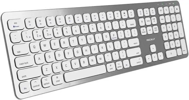 Alt view image 10 of 20 - Macally Bluetooth Wireless Keyboard for Mac, iMac, Apple Mac Pro, Mac Mini, MacBook Pro/Air Laptop - Rechargeable Slim Full-Size Keyboard (BTWKEYMB)