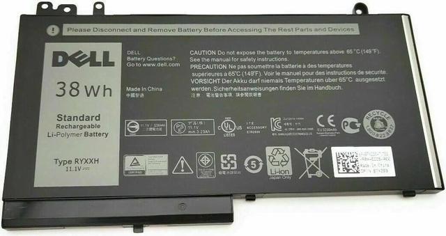 Alt view image 5 of 14 - Dell Latitude E5450 E5550 E5250 3150 3160 3-cell 38Wh OEM Battery RYXXH