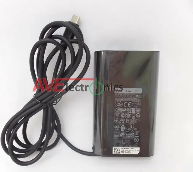 Alt view image 2 of 8 - OEM Dell Type-C USB-C 65W Power Supply AC Adapter Charger with US Plug Cord