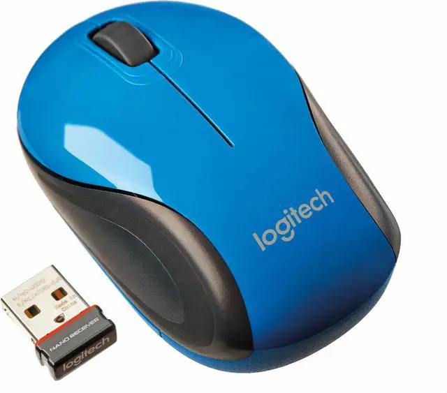 Alt view image 8 of 13 - Logitech M187 2.4GHz Wireless 3-Button Optical Mini Scroll Mouse - Blue