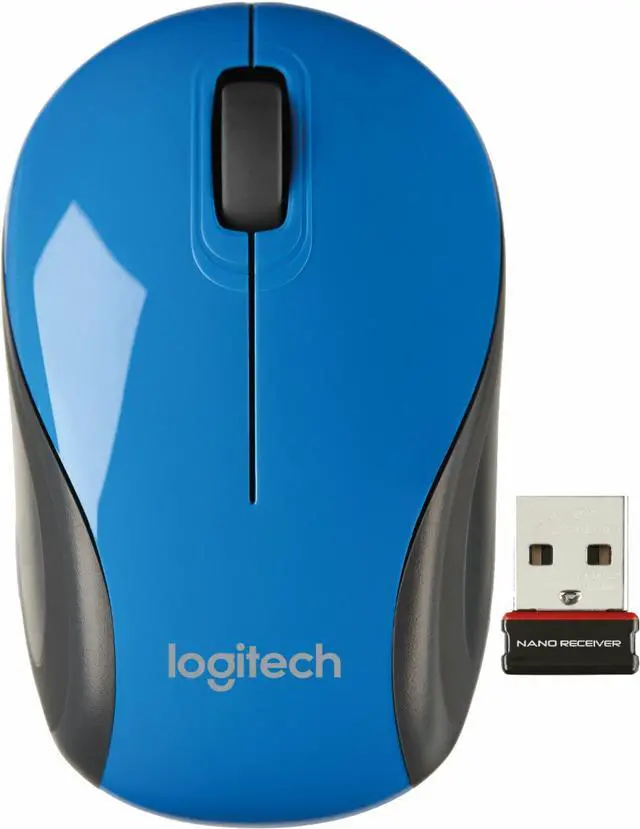 Alt view image 11 of 13 - Logitech M187 2.4GHz Wireless 3-Button Optical Mini Scroll Mouse - Blue