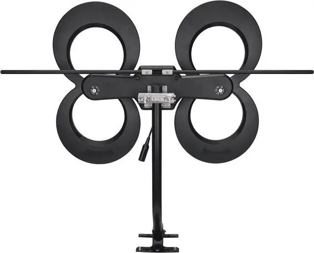 Alt view image 2 of 3 - Antennas Direct - ClearStream 4MAX Complete Amplified Indoor/Outdoor HDTV Antenna with Mast, Coaxial Cable, Amplifier, and 3-Way Splitter - Black (C4M-AC)