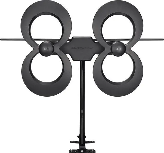 Alt view image 3 of 3 - Antennas Direct - ClearStream 4MAX Complete Amplified Indoor/Outdoor HDTV Antenna with Mast, Coaxial Cable, Amplifier, and 3-Way Splitter - Black (C4M-AC)