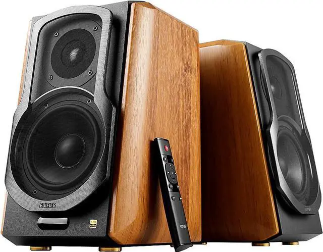 Alt view image 10 of 11 - Edifier S1000MKII Audiophile Active Bookshelf 2.0 Speakers, Computer Speakers - 120W Optical Input - Bluetooth 5.0 HD - Brown