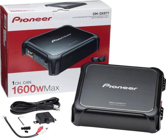 Alt view image 4 of 20 - Pioneer GM-DX871 Class D 1600W RMS Digital Mono Amplifier w/ Wired Bass Remote