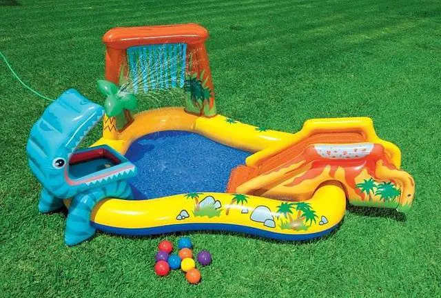 Alt view image 14 of 19 - Intex Dinosaur Play Center Inflatable Kiddie Pool