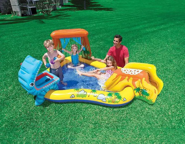 Alt view image 15 of 19 - Intex Dinosaur Play Center Inflatable Kiddie Pool
