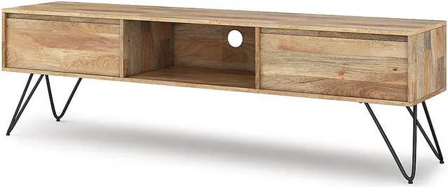 Alt view image 8 of 9 - Hunter SOLID MANGO WOOD 68 inch TV Media Stand in Natural For TVs up to 75 inches