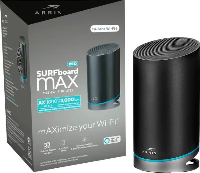 Alt view image 5 of 9 - arris surfboard max pro mesh ax11000 wi-fi 6 ax router (w31)