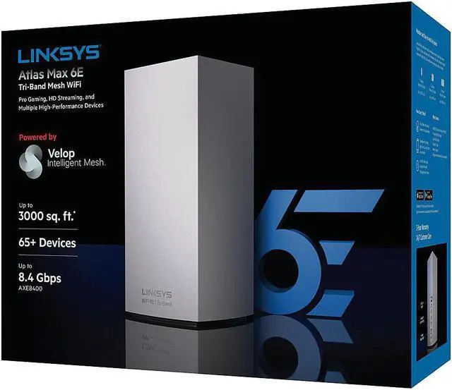 Alt view image 4 of 6 - Linksys Atlas Max 6E Wi-Fi 6 IEEE 802.11ax Ethernet Wireless Router