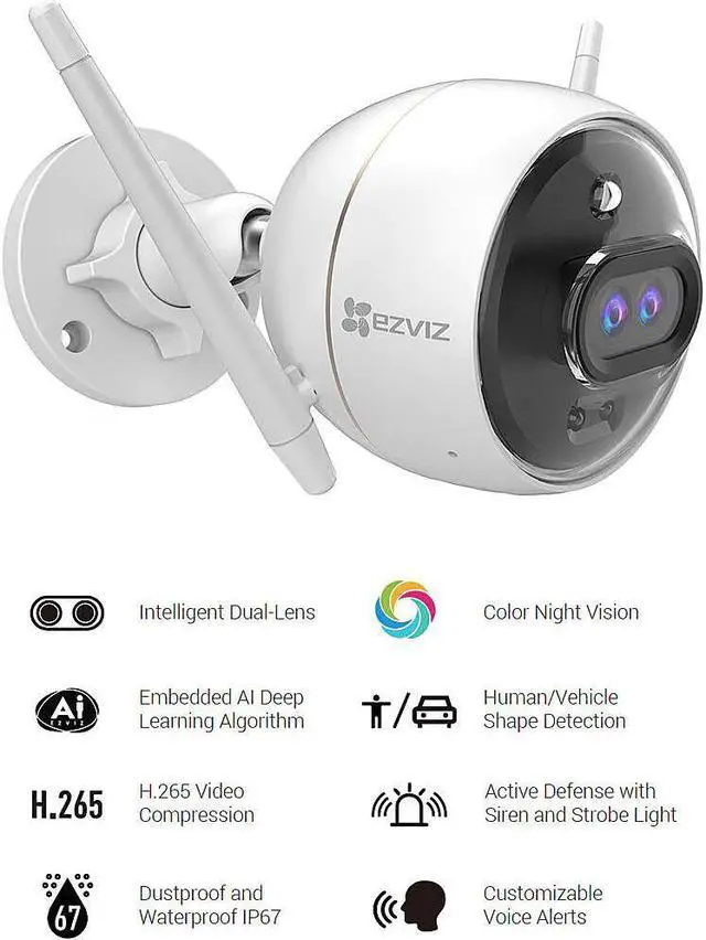 Alt view image 12 of 17 - EZVIZ Outdoor AI Driven Bullet Camera C3X