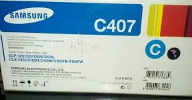 Alt view image 2 of 2 - Cyan Toner Cartridge for Samsung CLT-C407S CLP-320, CLP-320N, CLP-325, CLP-325W, CLX-3180, CLX-3185, CLX-3185FN, CLX-3185FW, CLX-3185N, Genuine Samsung Brand