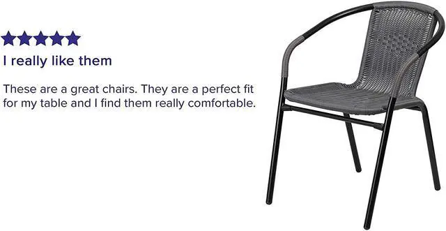 Alt view image 13 of 20 - Lila 2 Pack Gray Rattan Indoor-Outdoor Restaurant Stack Chair