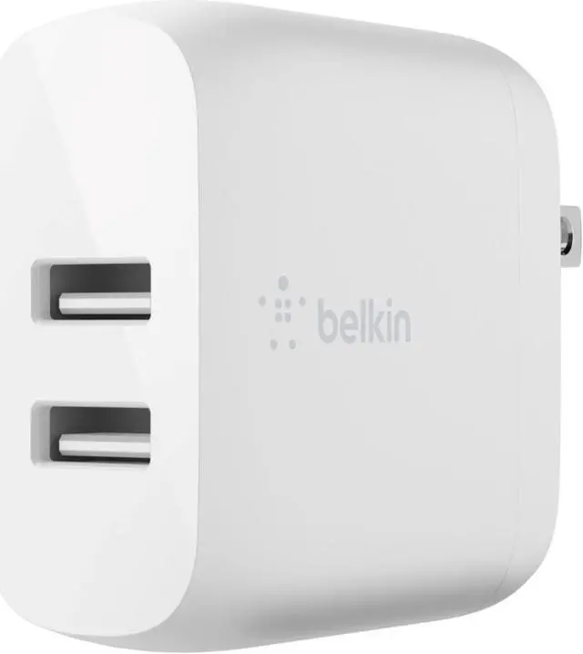 Alt view image 13 of 16 - BELKIN WCD001dq1MWH White BOOST CHARGE Dual USB-A Wall Charger 24W + Lightning to USB-A Cable