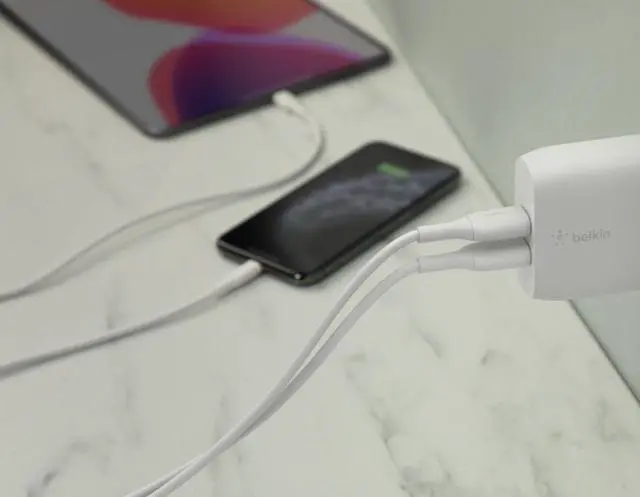 Alt view image 14 of 16 - BELKIN WCD001dq1MWH White BOOST CHARGE Dual USB-A Wall Charger 24W + Lightning to USB-A Cable