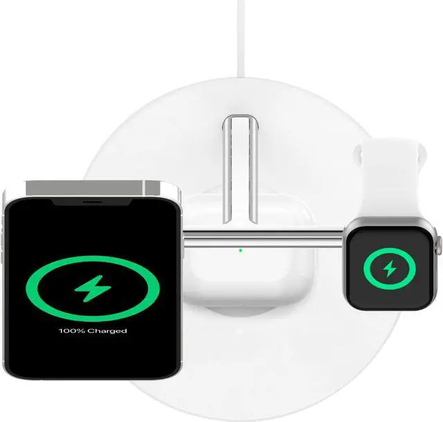 Alt view image 13 of 19 - Belkin BOOST CHARGE Pro 3-in-1 Wireless Charger With MagSafe WIZ009TTWH