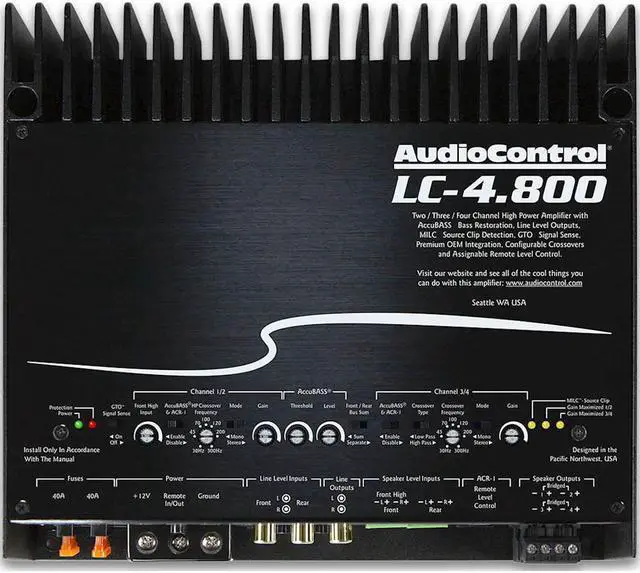 Alt view image 20 of 20 - AudioControl LC-4.800 High-Power Multi-Channel Amplifier with Accubass
