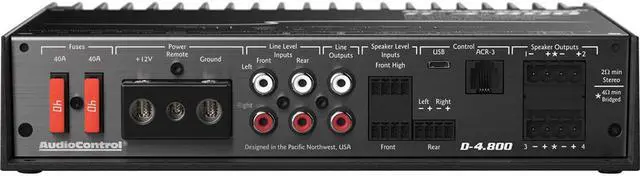 Alt view image 16 of 20 - AudioControl D-4.800 High-Power 4 Channel DSP Matrix Amplifier with Accubass