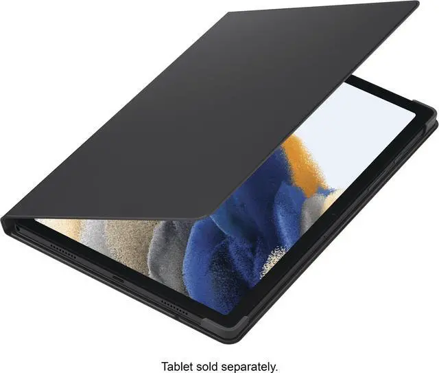 Alt view image 2 of 5 - Samsung Book Cover Carrying Case (Book Fold) Samsung Galaxy Tab A8 Tablet - Gray - 0.6" Height x 6.8" Width x 10" Depth