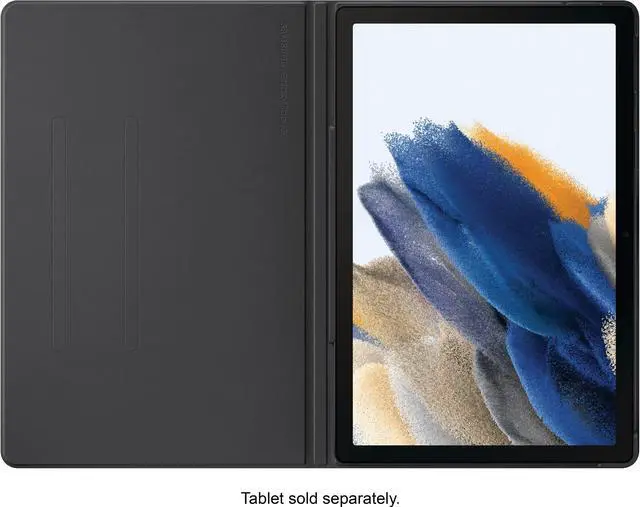 Alt view image 3 of 5 - Samsung Book Cover Carrying Case (Book Fold) Samsung Galaxy Tab A8 Tablet - Gray - 0.6" Height x 6.8" Width x 10" Depth
