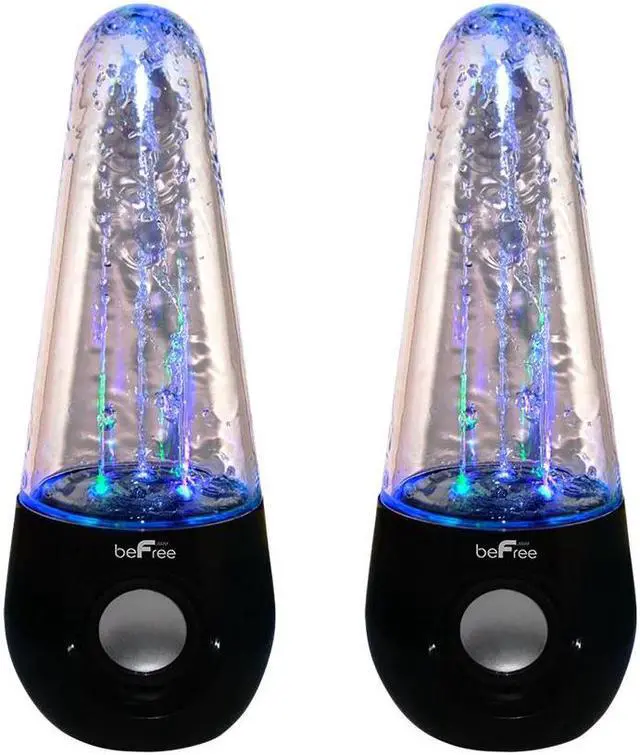 Alt view image 2 of 10 - beFree Sound Bluetooth LED Dancing Water Multimedia Speakers - Black