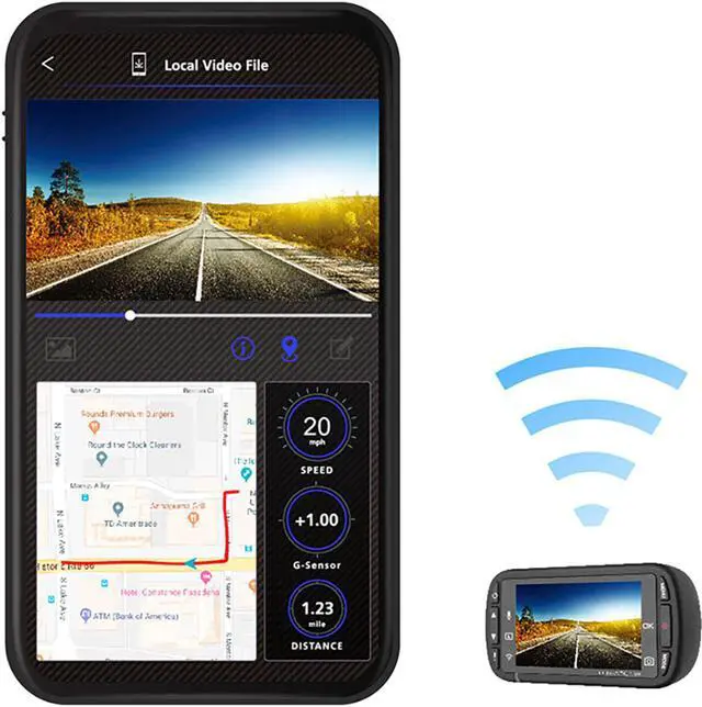 Alt view image 16 of 17 - Kenwood DRV-A301W High Resolution Dashboard Camera