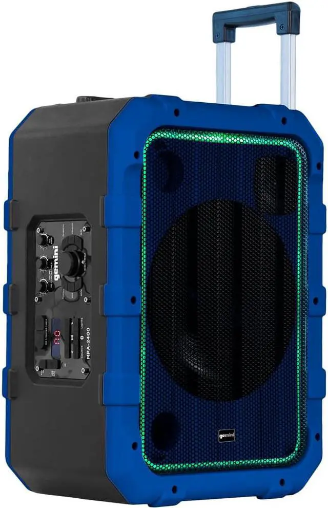 Alt view image 12 of 20 - Gemini MPA2400BLU Portable Bluetooth Party Speaker