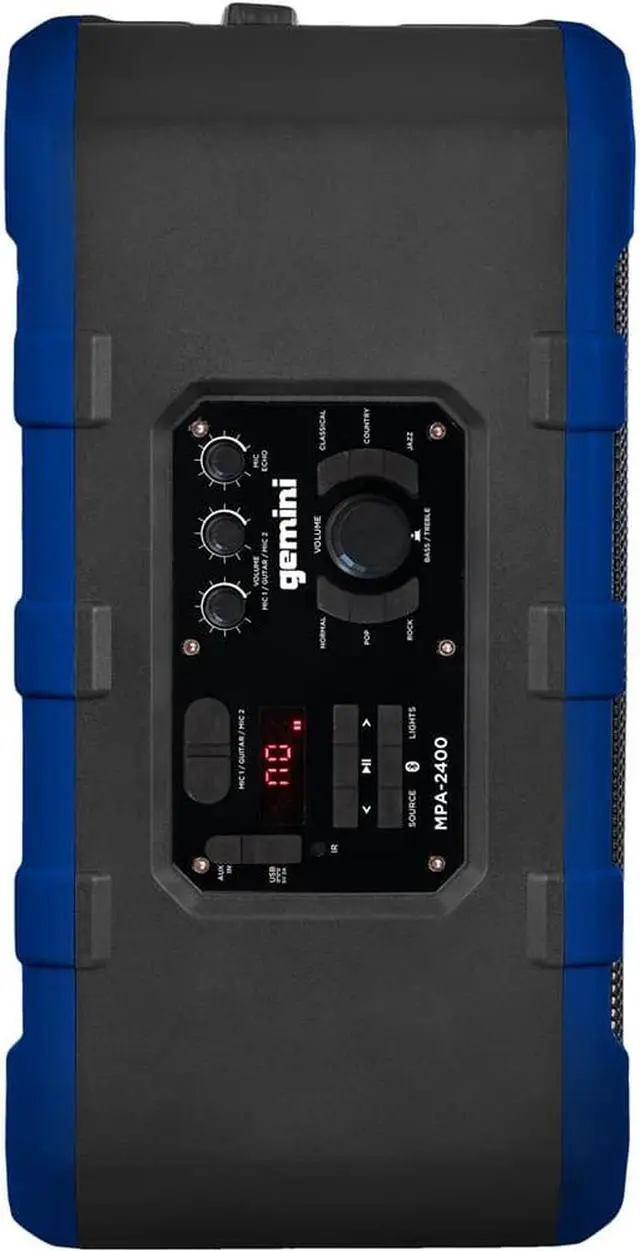 Alt view image 15 of 20 - Gemini MPA2400BLU Portable Bluetooth Party Speaker