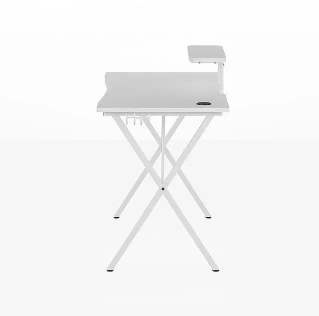 Alt view image 19 of 20 - White Gaming Desk with Cup Holder, Headphone Hook, and Monitor/Smartphone Stand