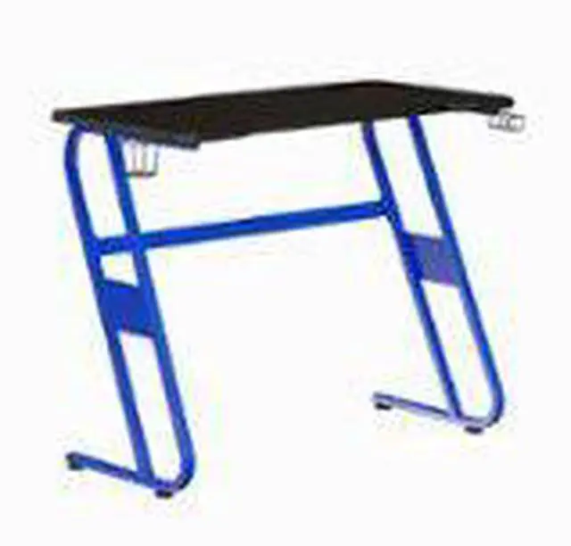 Alt view image 16 of 20 - Blue Gaming Ergonomic Desk with Cup Holder and Headphone Hook