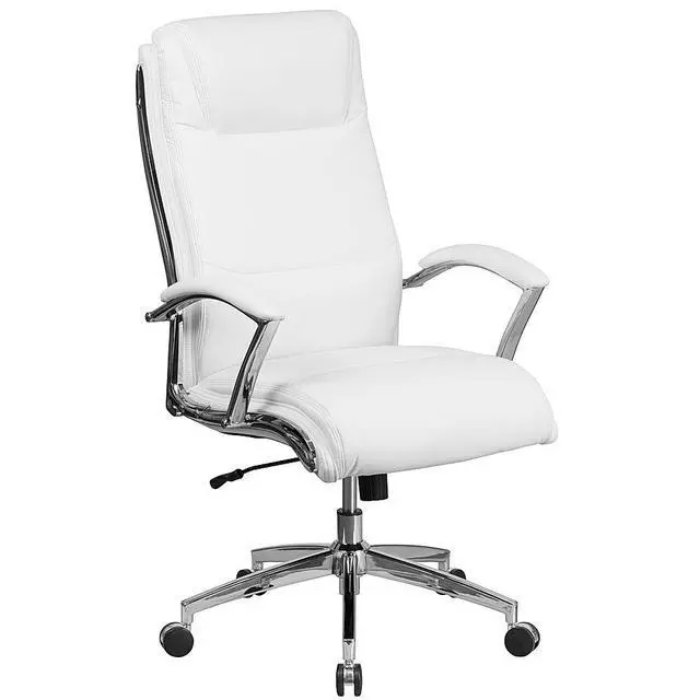 Alt view image 5 of 11 - Flash Furniture High Back Designer White Leather Executive Swivel Chair with Chrome Base and Arms