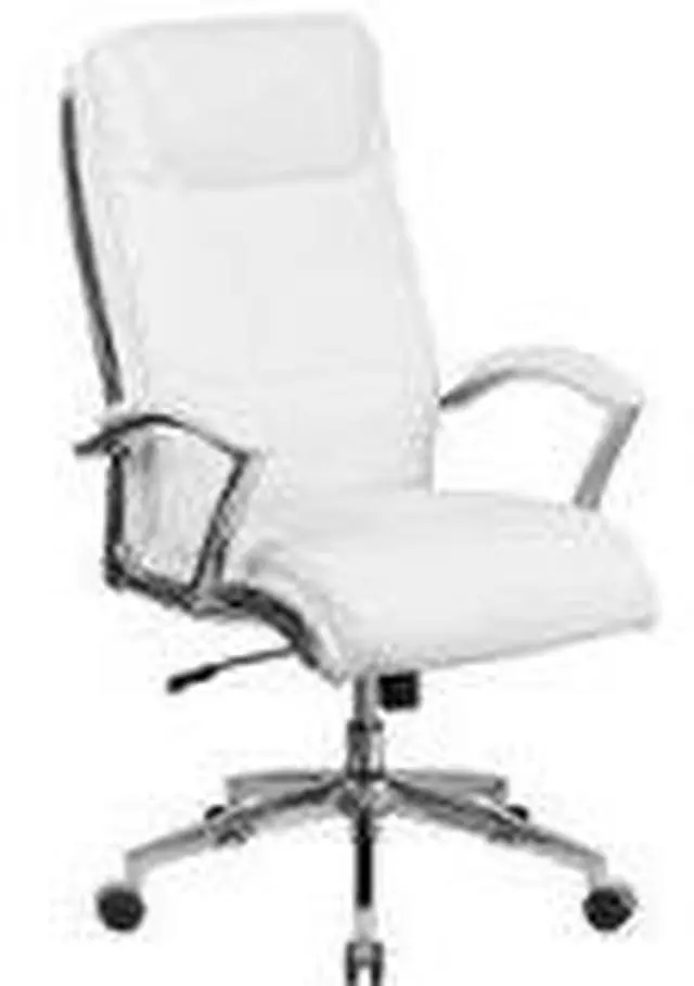Alt view image 6 of 11 - Flash Furniture High Back Designer White Leather Executive Swivel Chair with Chrome Base and Arms