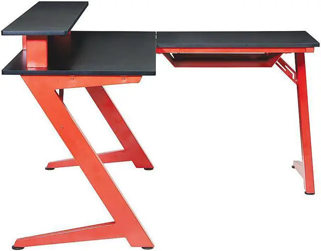 Alt view image 2 of 5 - OSP Home Furnishings Avatar Battlestation L-Shape Gaming Desk with Carb