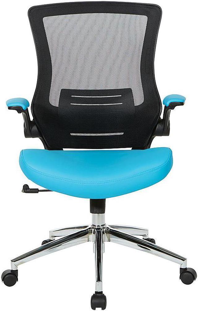 Office Star Screen Back Manager's Chair White Faux Leather