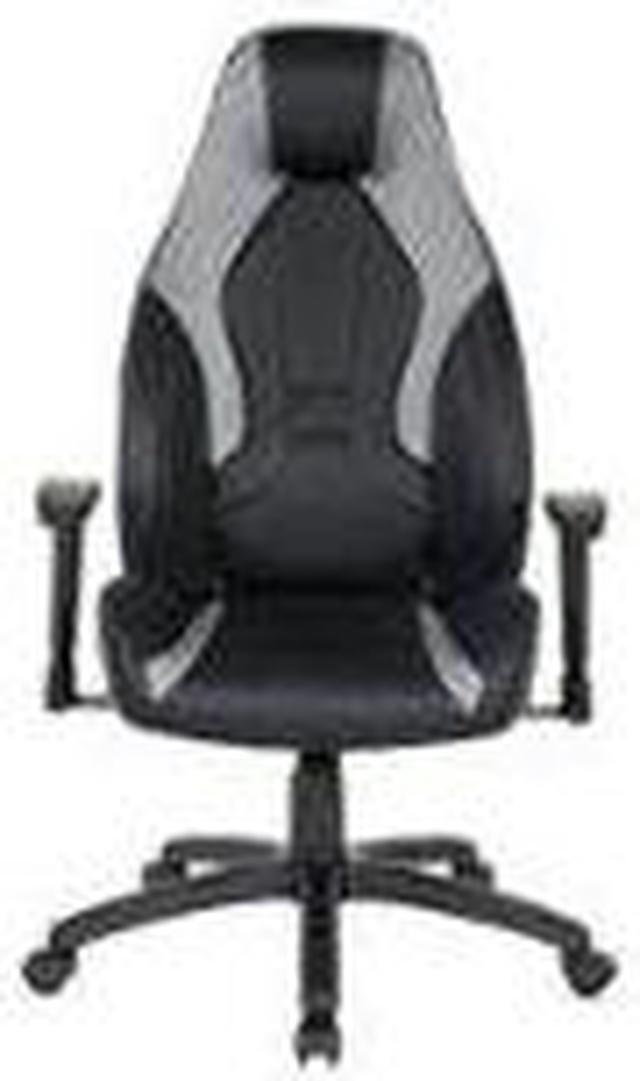 Alt view image 2 of 7 - OSP Home Furnishings Commander Gaming Chair in Black Faux Leather and G