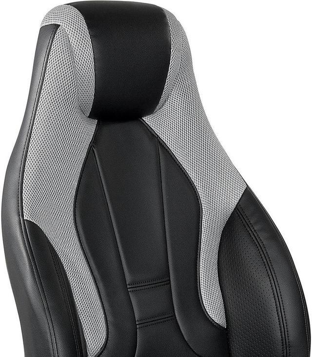 Alt view image 5 of 7 - OSP Home Furnishings Commander Gaming Chair in Black Faux Leather and G