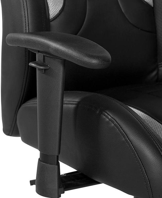 Alt view image 7 of 7 - OSP Home Furnishings Commander Gaming Chair in Black Faux Leather and G