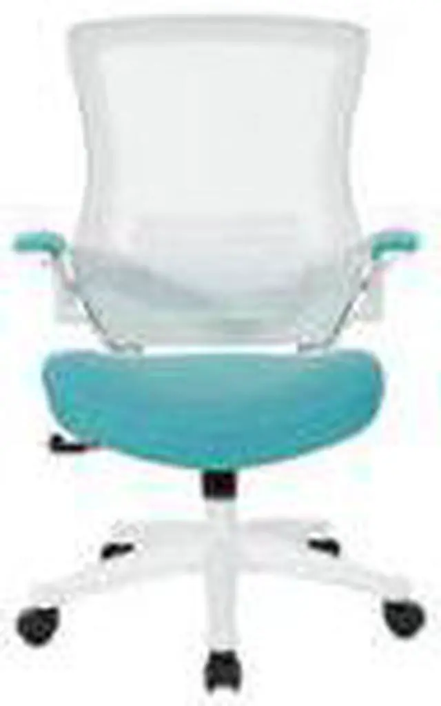 Alt view image 2 of 7 - Office Star Products White Screen Back Manager's Chair in White Turquoi
