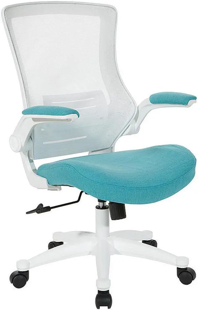 Alt view image 3 of 7 - Office Star Products White Screen Back Manager's Chair in White Turquoi