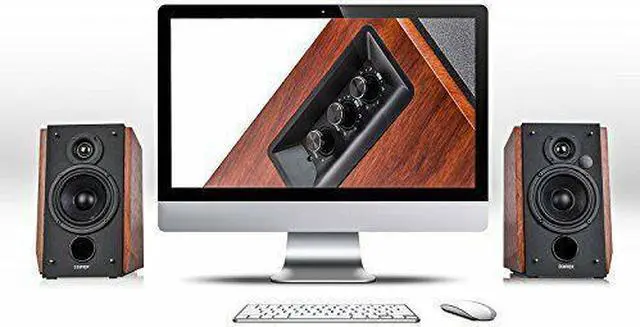 Alt view image 20 of 20 - Edifier R1700BT Bluetooth Bookshelf Speakers - Active Near-Field Studio Monitors - Powered Speakers 2.0 Setup Wooden Enclosure - 66w RMS