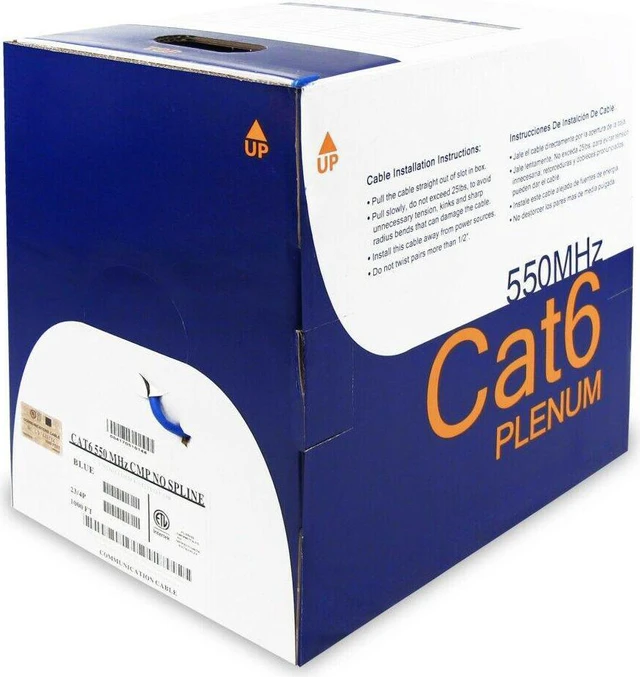 Alt view image 3 of 3 - Wavenet WAV-CAT6E-PLEN-BL 6E04UPBL3N CAT6E PLENUM 600MHz BLUE