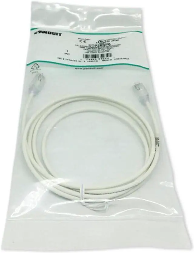 Alt view image 6 of 7 - Panduit UTP28SP6 6 ft. Cat 6 Off White UTP 28AWG CM LSZH Copper Patch Cord