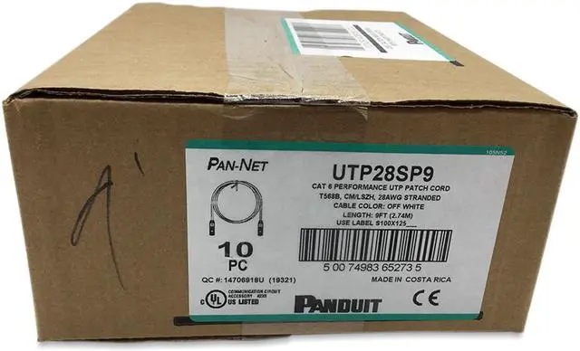 Alt view image 7 of 10 - Panduit UTP28SP9 9 ft. Cat 6 White Network Ethernet Cable