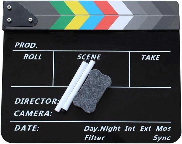 Movie TV Directors Black Clapper Action Cut Board Slate Prop