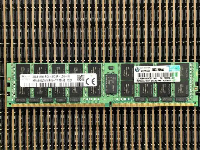 Alt view image 2 of 6 - HP HPE 32GB DDR4 PC4-17000P-L 2133MHz 4DRx4 LRDIMM Server Memory RAM 4Rx4 2133P