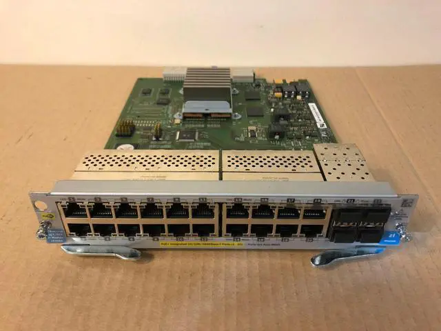 Alt view image 2 of 7 - HPE 20-Port 10/100/1000 Gigabit PoE+/4-Port Mini-GBIC zl Module 20x RJ45 4x SFP