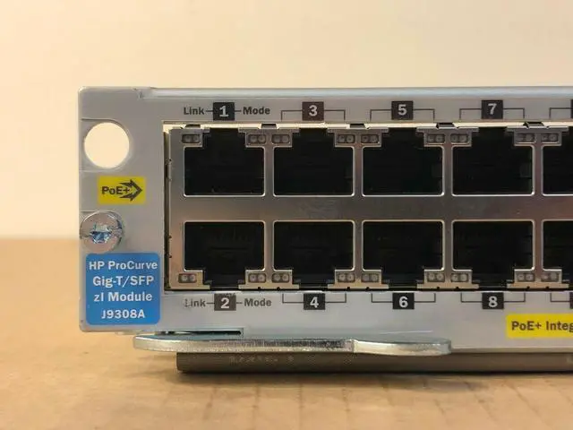 Alt view image 3 of 7 - HPE 20-Port 10/100/1000 Gigabit PoE+/4-Port Mini-GBIC zl Module 20x RJ45 4x SFP