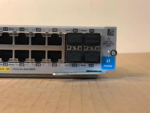 Alt view image 5 of 7 - HPE 20-Port 10/100/1000 Gigabit PoE+/4-Port Mini-GBIC zl Module 20x RJ45 4x SFP